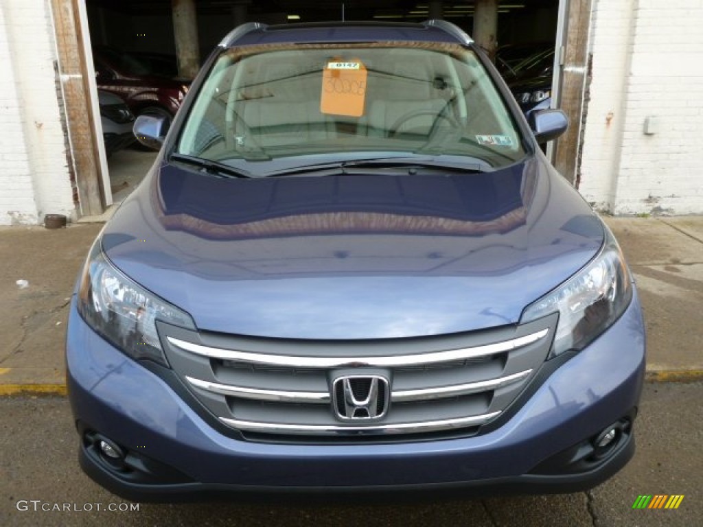 2014 CR-V EX-L AWD - Twilight Blue Metallic / Gray photo #8