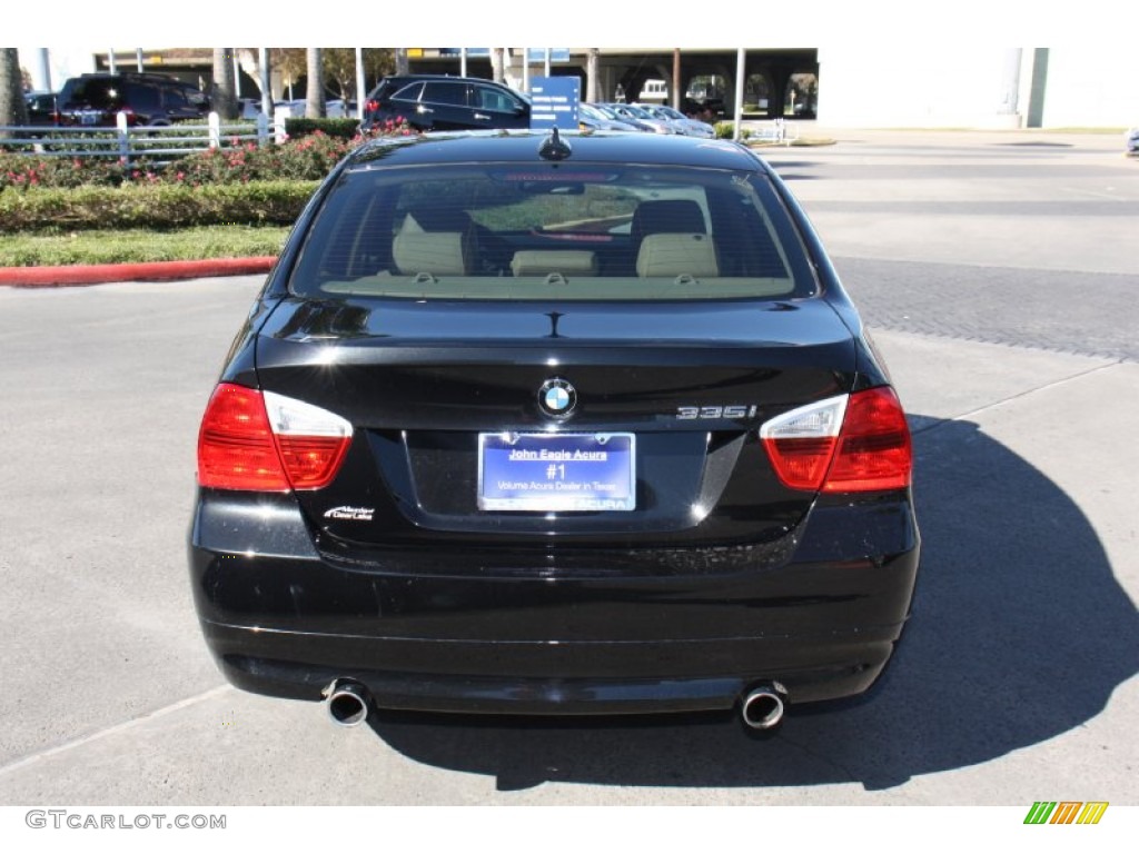 2008 3 Series 335i Sedan - Black Sapphire Metallic / Beige photo #4