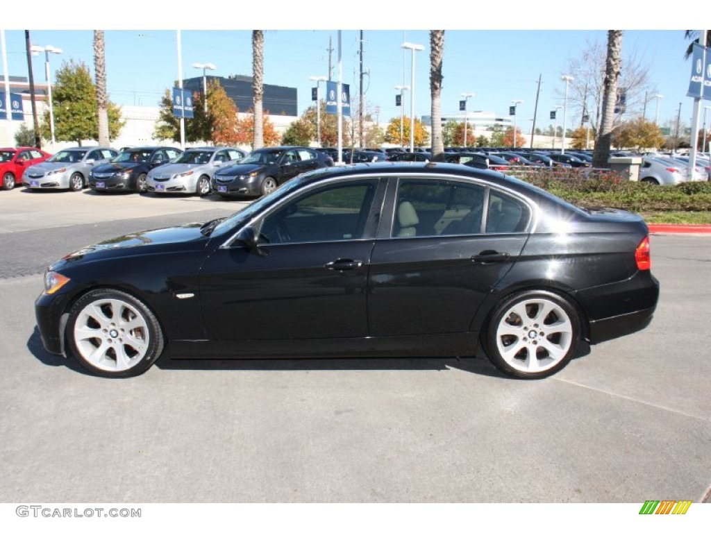 2008 3 Series 335i Sedan - Black Sapphire Metallic / Beige photo #5