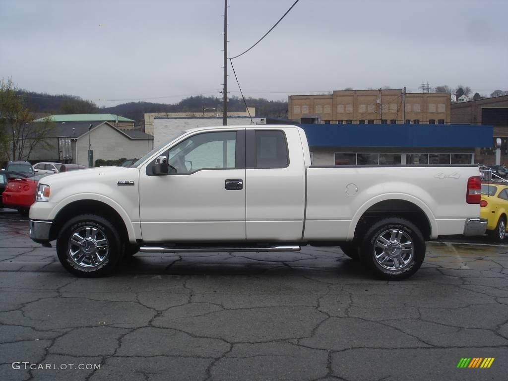 2007 F150 Lariat SuperCab 4x4 - White Sand Tri-Coat / Tan photo #5