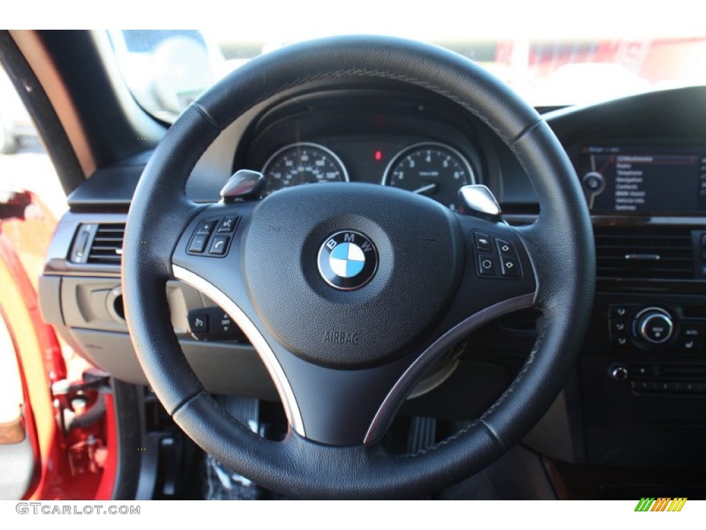 2010 BMW 3 Series 335i Convertible Saddle Brown Dakota Leather Steering Wheel Photo #88936061