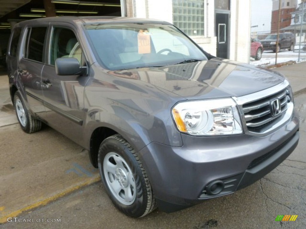 2014 Pilot LX 4WD - Modern Steel Metallic / Gray photo #6