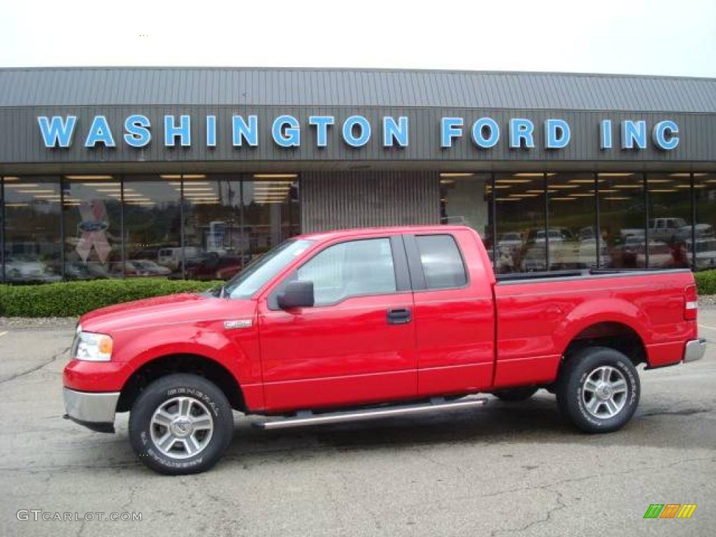 2007 F150 XLT SuperCab 4x4 - Bright Red / Medium Flint photo #1