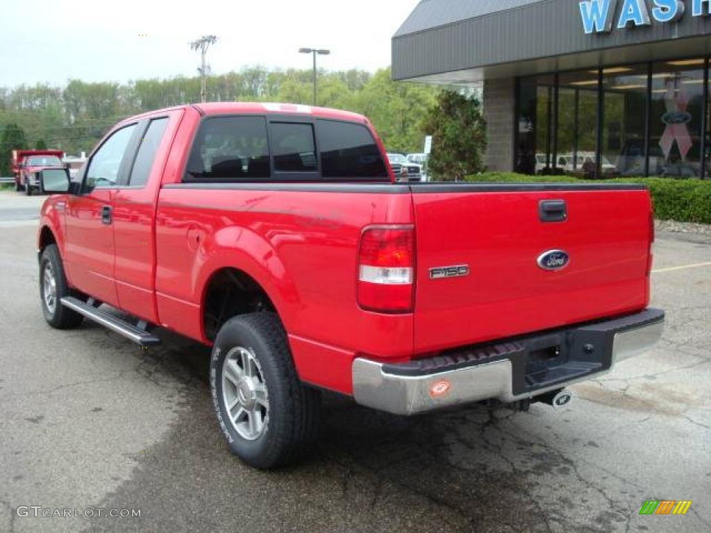 2007 F150 XLT SuperCab 4x4 - Bright Red / Medium Flint photo #2