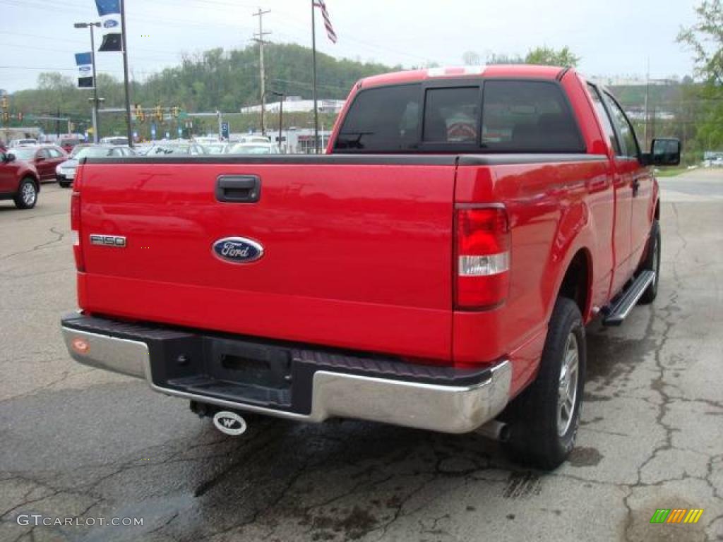 2007 F150 XLT SuperCab 4x4 - Bright Red / Medium Flint photo #3
