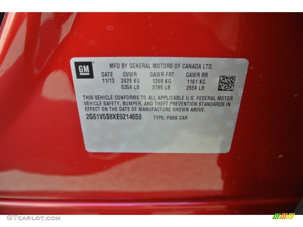 2014 Cadillac XTS Premium AWD Info Tag Photo #88938104