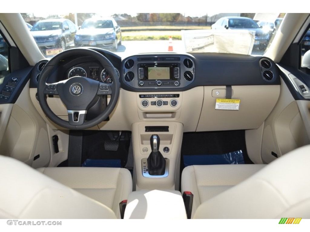 2014 Volkswagen Tiguan SEL Beige Dashboard Photo #88947302