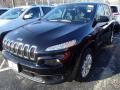 2014 Brilliant Black Crystal Pearl Jeep Cherokee Sport 4x4  photo #1