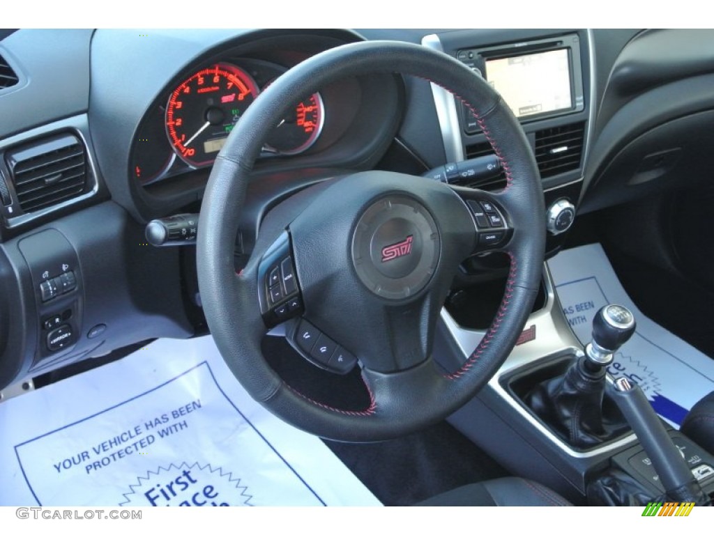 2012 Subaru Impreza WRX STi 4 Door STi Black Alcantara/Carbon Black Steering Wheel Photo #88949479