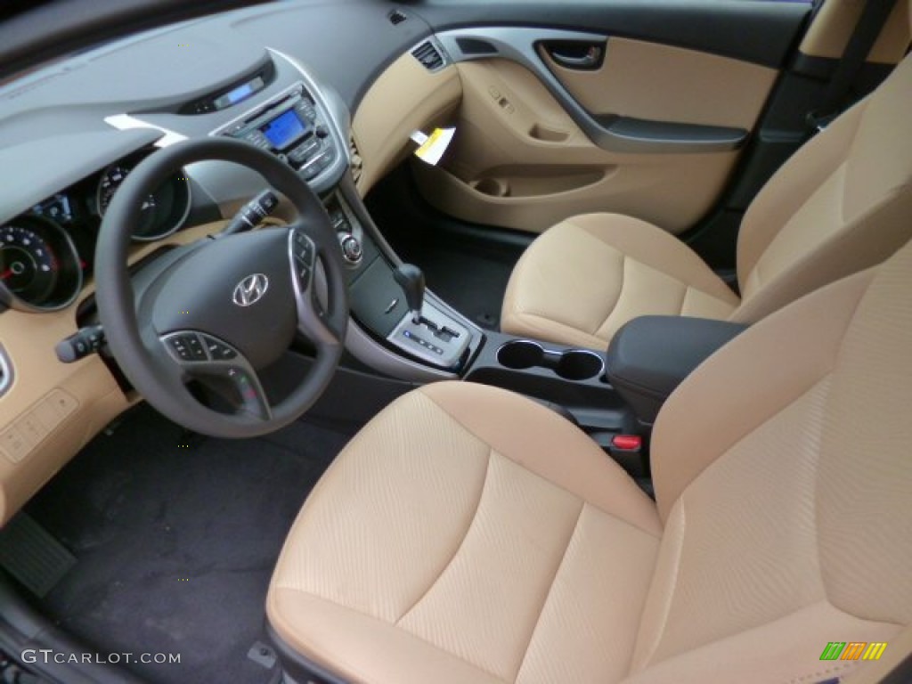 Beige Interior 2013 Hyundai Elantra GLS Photo #88951793