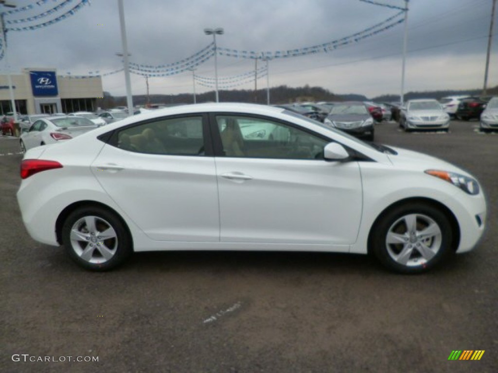 2013 Elantra GLS - Monaco White / Beige photo #8