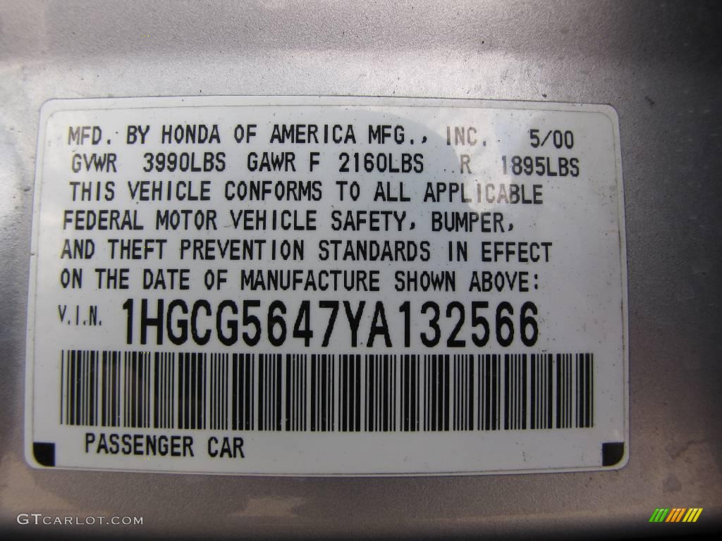 2000 Accord LX Sedan - Satin Silver Metallic / Quartz photo #31