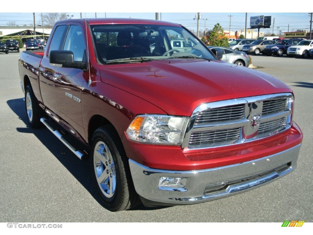 2011 Ram 1500 SLT Quad Cab - Deep Cherry Red Crystal Pearl / Dark Slate Gray/Medium Graystone photo #2