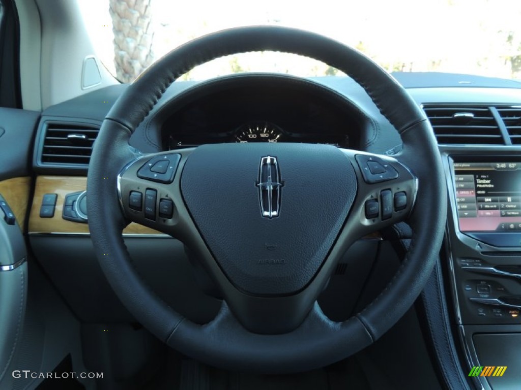 2014 Lincoln MKX FWD Medium Light Stone Steering Wheel Photo #88955771