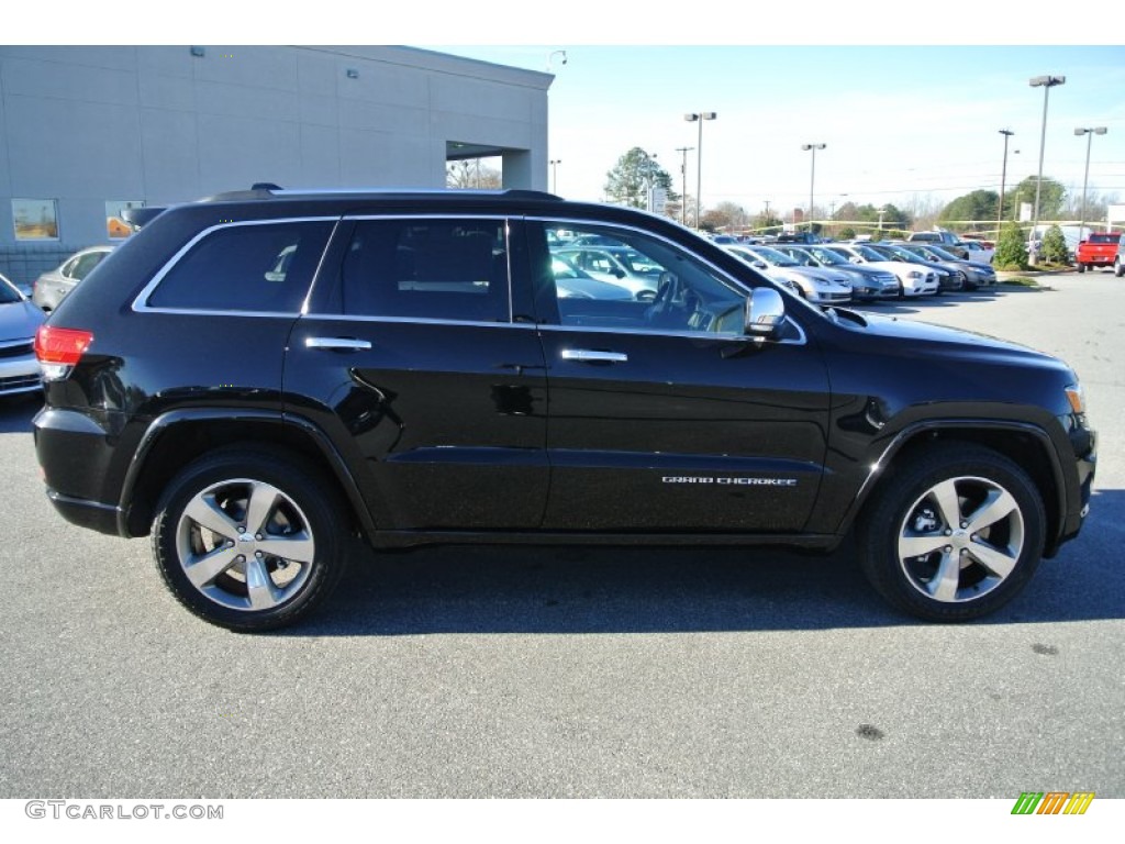 2014 Grand Cherokee Overland 4x4 - Brilliant Black Crystal Pearl / Overland Nepal Jeep Brown Light Frost photo #6