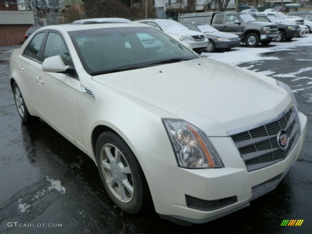 2009 CTS 4 AWD Sedan - White Diamond Tri-Coat / Cashmere/Cocoa photo #3