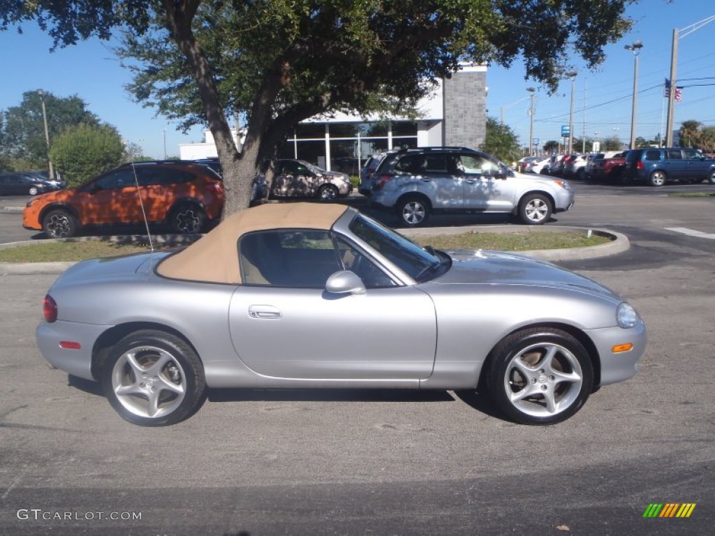 Sunlight Silver Metallic 2002 Mazda MX-5 Miata LS Roadster Exterior Photo #88961506