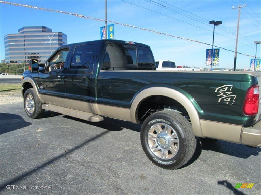 2012 F350 Super Duty King Ranch Crew Cab 4x4 - Green Gem Metallic / Chaparral Leather photo #3