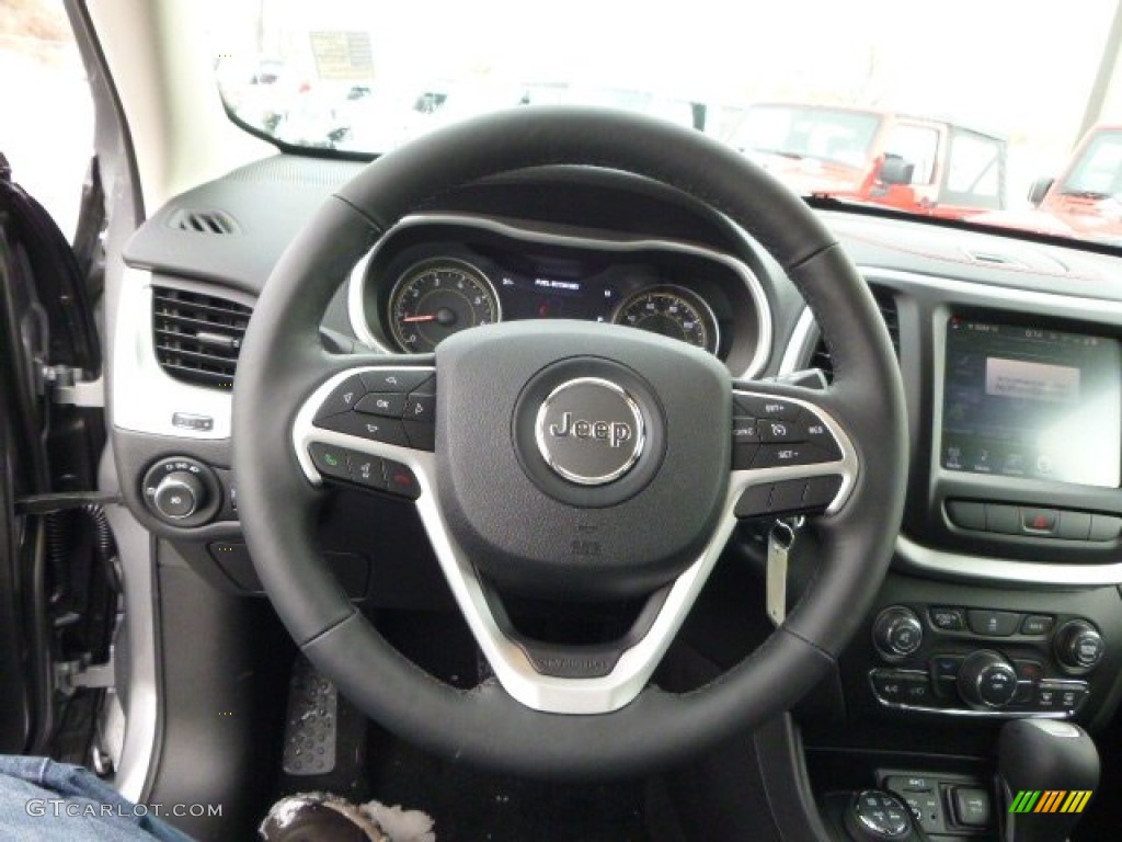 2014 Jeep Cherokee Trailhawk 4x4 Morocco - Black Steering Wheel Photo #88970257