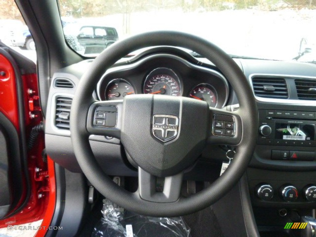 2014 Dodge Avenger SE Black Steering Wheel Photo #88973086