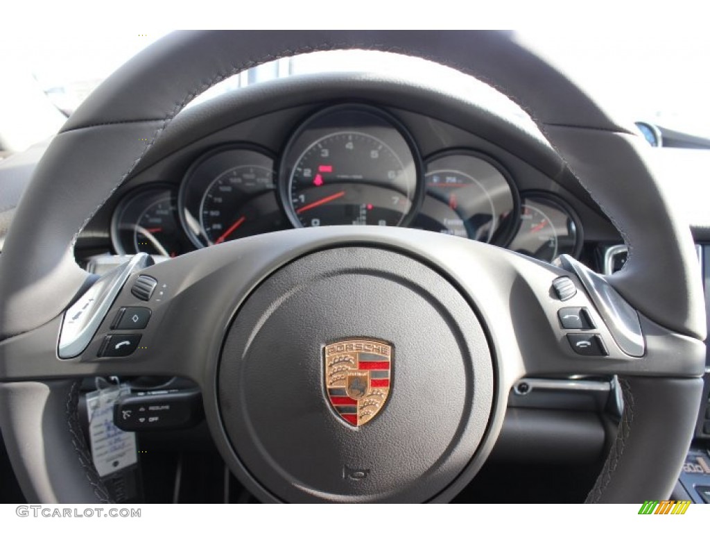 2014 Porsche Panamera 4 Agate Grey Steering Wheel Photo #88976113