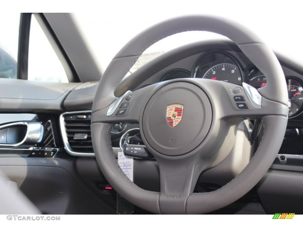 2014 Porsche Panamera 4 Agate Grey Steering Wheel Photo #88976287