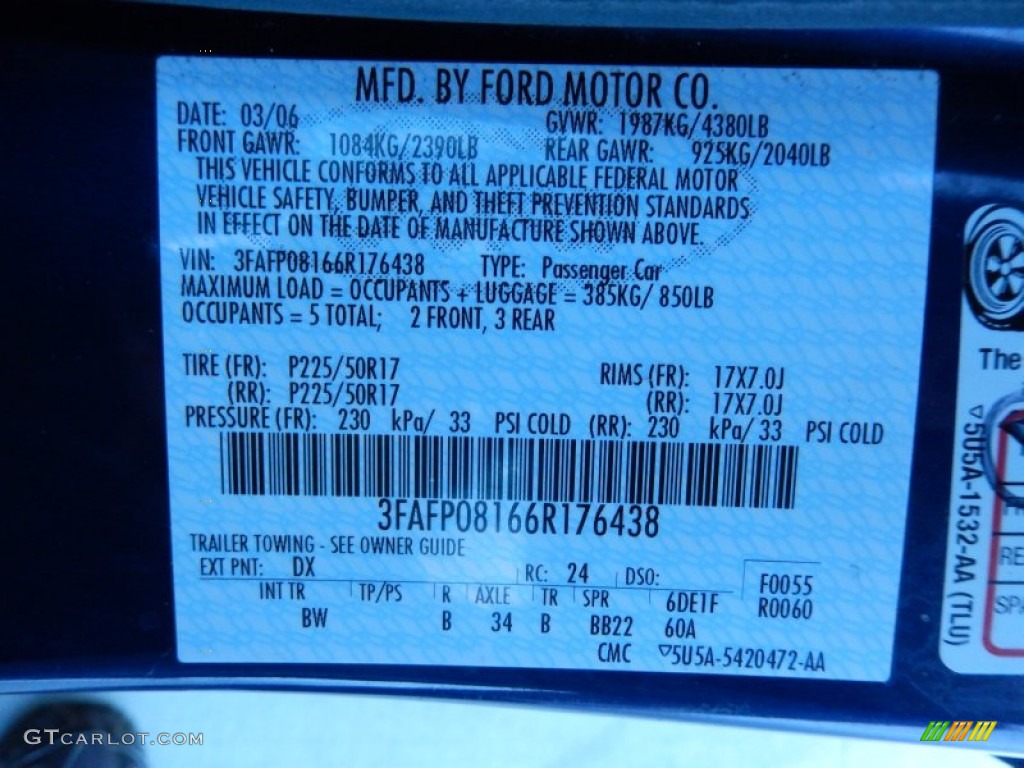 2006 Fusion SEL V6 - Dark Blue Pearl Metallic / Charcoal Black photo #26