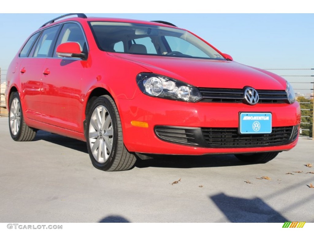 2014 Jetta TDI SportWagen - Tornado Red / Cornsilk Beige photo #1