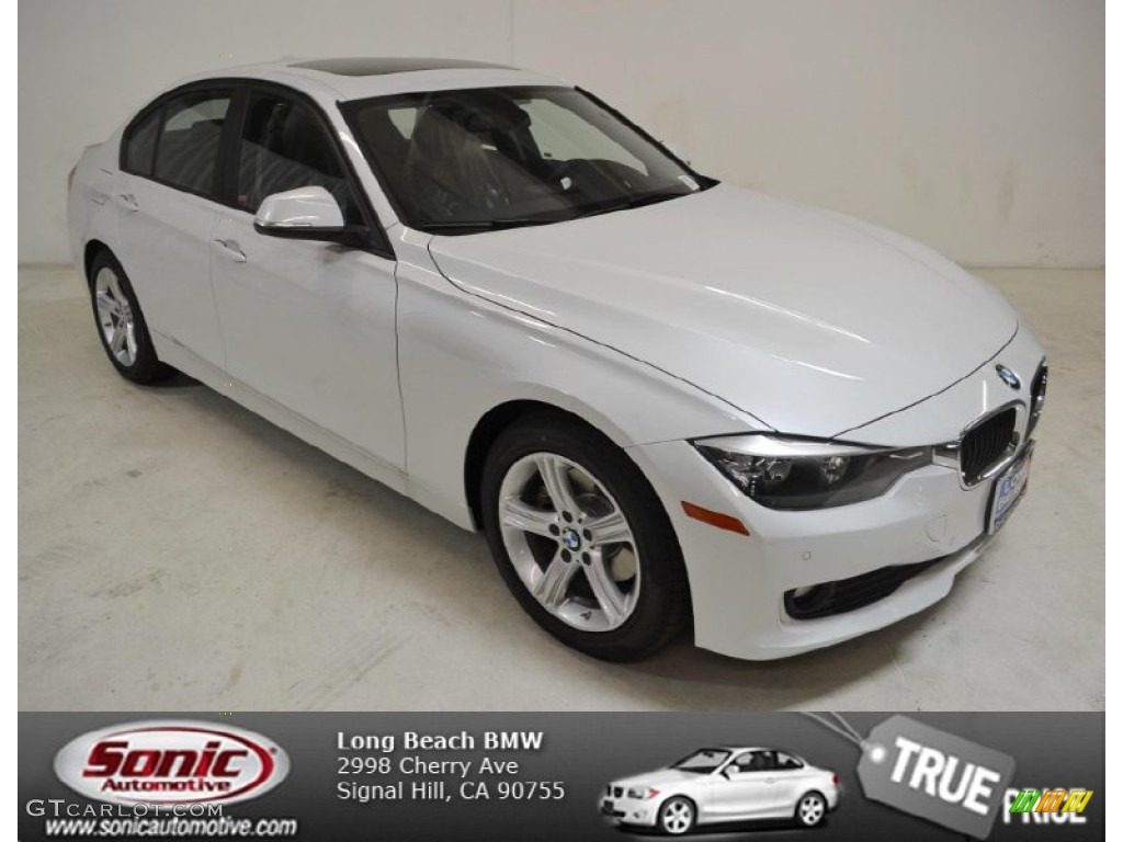 2014 3 Series 328d Sedan - Mineral White Metallic / Black photo #1