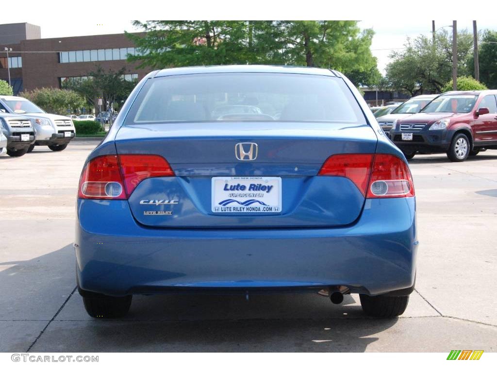 2008 Civic LX Sedan - Atomic Blue Metallic / Gray photo #6