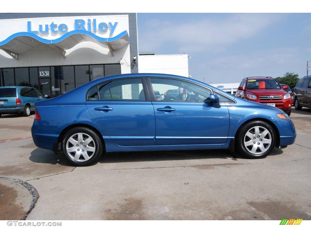 2008 Civic LX Sedan - Atomic Blue Metallic / Gray photo #8