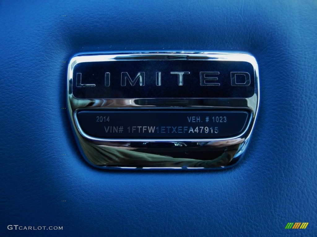 2014 F150 Limited SuperCrew 4x4 - Tuxedo Black / Limited Marina Blue Leather photo #6
