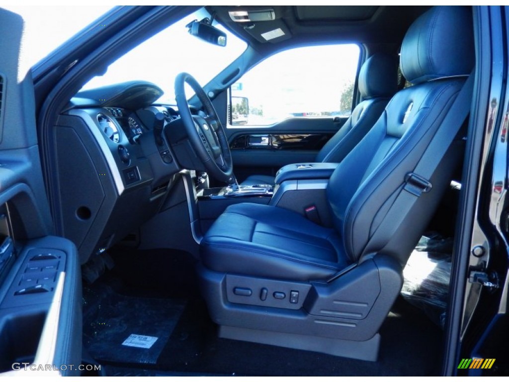 Limited Marina Blue Leather Interior 2014 Ford F150 Limited SuperCrew 4x4 Photo #88982653