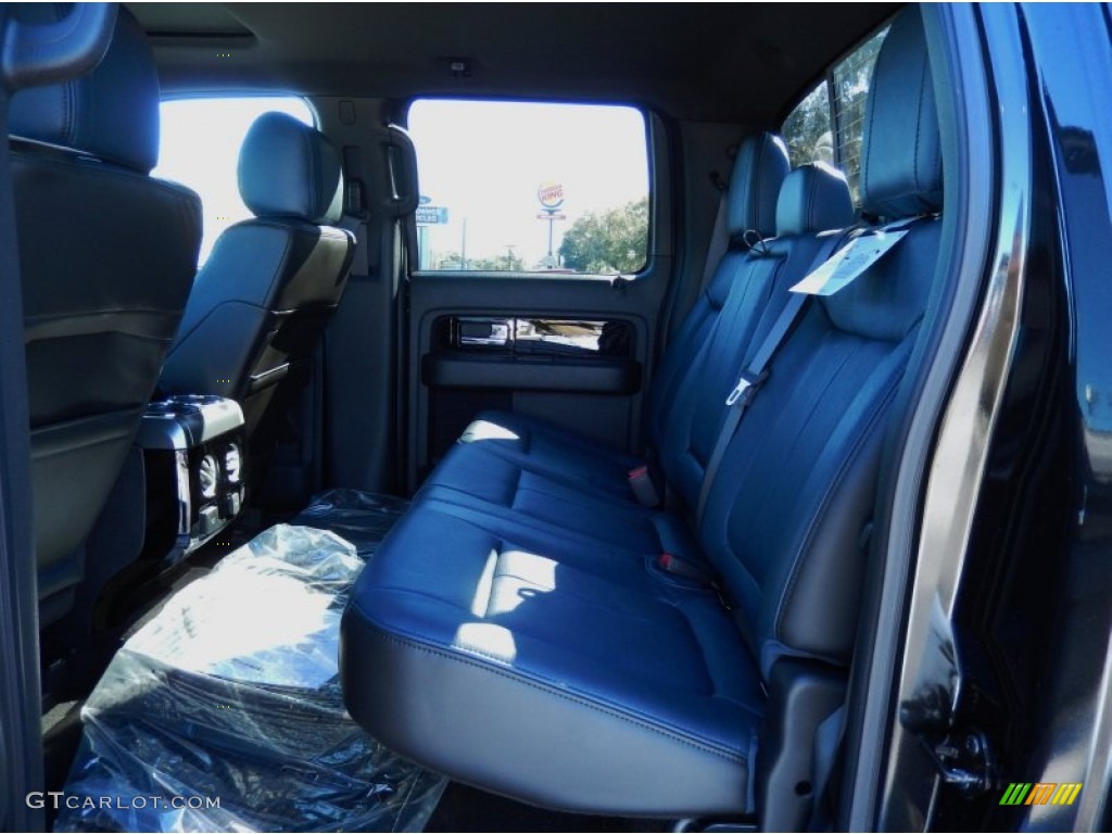 Limited Marina Blue Leather Interior 2014 Ford F150 Limited SuperCrew 4x4 Photo #88982677