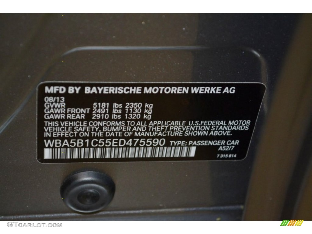 2014 5 Series Color Code A52 for Space Gray Metallic Photo #88985569