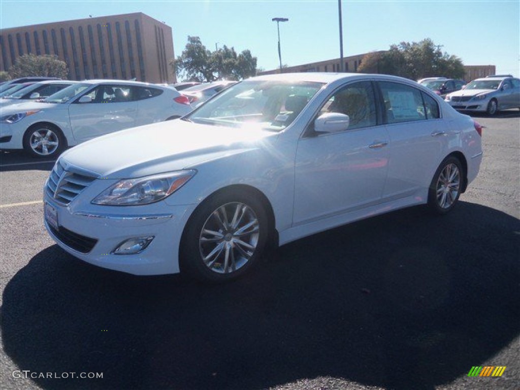 2013 Genesis 3.8 Sedan - White Satin Pearl / Cashmere photo #1