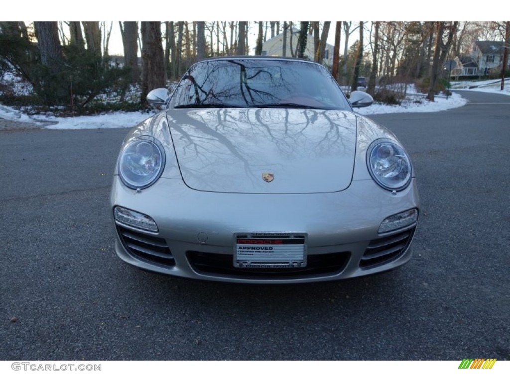 2011 911 Carrera 4S Cabriolet - Platinum Silver Metallic / Carrera Red photo #2