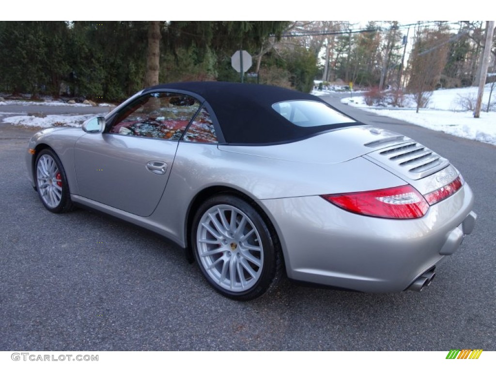 2011 911 Carrera 4S Cabriolet - Platinum Silver Metallic / Carrera Red photo #4