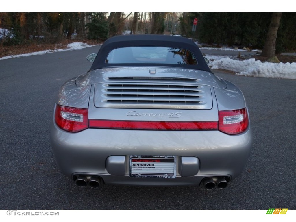 2011 911 Carrera 4S Cabriolet - Platinum Silver Metallic / Carrera Red photo #5