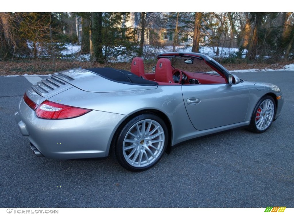Platinum Silver Metallic 2011 Porsche 911 Carrera 4S Cabriolet Exterior Photo #88991395