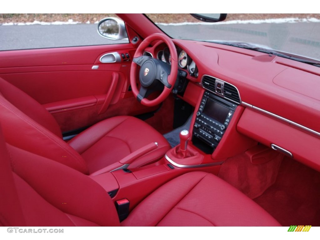 2011 911 Carrera 4S Cabriolet - Platinum Silver Metallic / Carrera Red photo #15