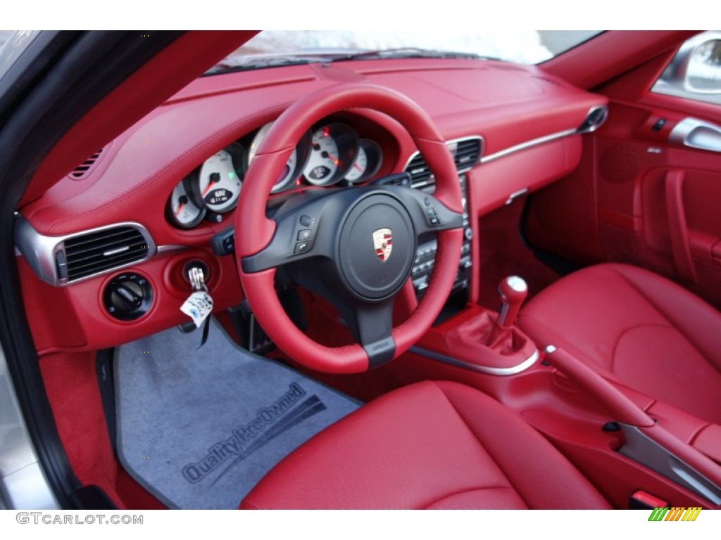 2011 911 Carrera 4S Cabriolet - Platinum Silver Metallic / Carrera Red photo #17