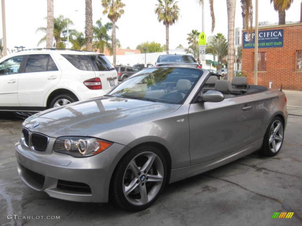 2009 1 Series 135i Convertible - Cashmere Silver Metallic / Taupe photo #22