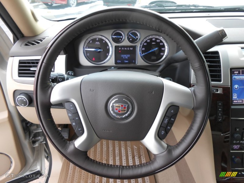 2014 Cadillac Escalade ESV Luxury AWD Cashmere/Cocoa Steering Wheel Photo #88995292