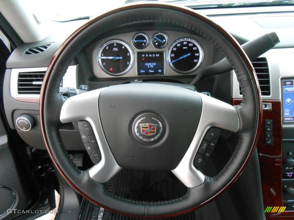 2014 Cadillac Escalade ESV Luxury AWD Ebony/Ebony Steering Wheel Photo #88995559