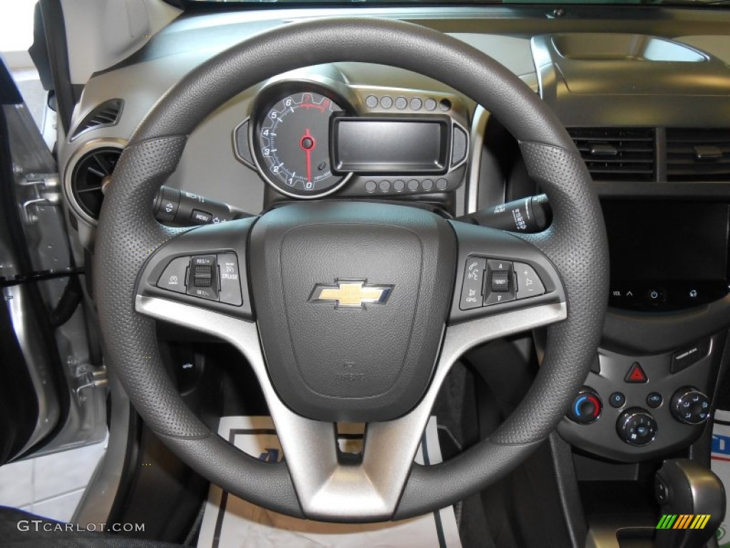 2014 Chevrolet Sonic LT Hatchback Jet Black/Dark Titanium Steering Wheel Photo #89000180