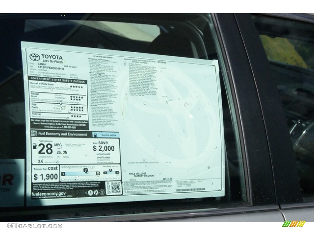 2014 Camry SE - Classic Silver Metallic / Black/Ash photo #10
