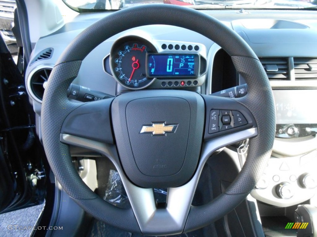 2014 Chevrolet Sonic LS Hatchback Jet Black/Dark Titanium Steering Wheel Photo #89000858