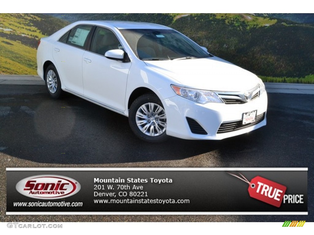 2014 Camry LE - Super White / Ivory photo #1