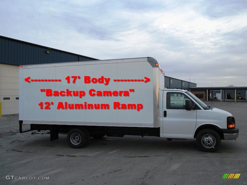 2014 Savana Cutaway 3500 Commercial Moving Truck - Summit White / Medium Pewter photo #1